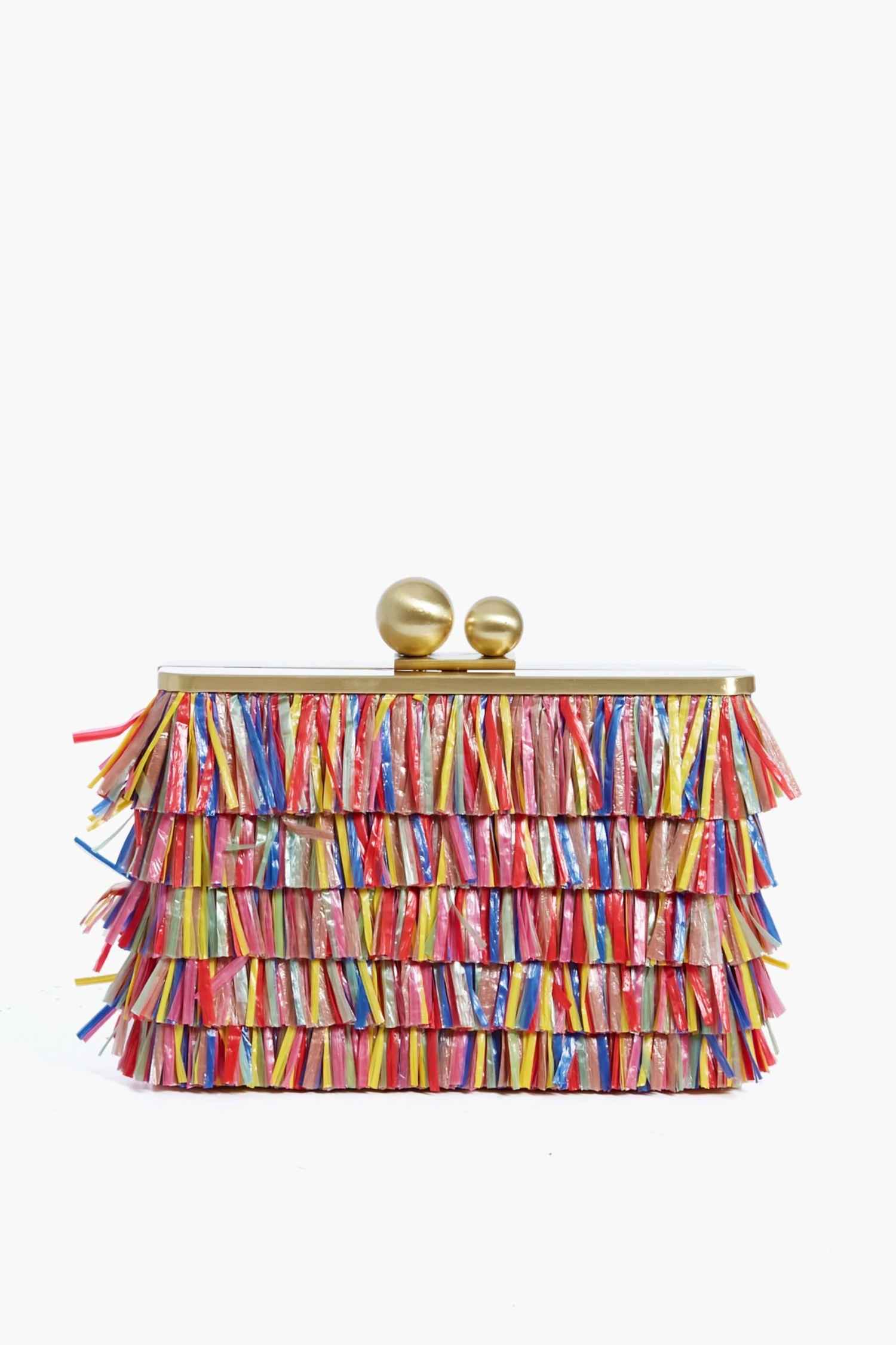 Carlita Carnivale Raffia Fringed Clutch 3 Carlita Carnivale Raffia Fringed Clutch
