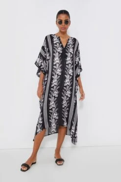 Noir Bloom Oversized Caftan
