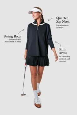 Black And Ivory Amelie Quarter Zip -Loeffler Cloth Shop FiwnrmnKxgBkTuLdpCSplnmAP6j5xmxq 1