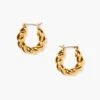 Mini Twisted Gold Hoop Earrings