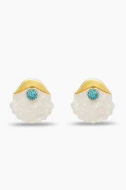Mother Of Pearl Shellona Button Earrings