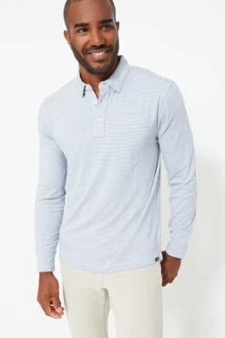Madaket Stripe Long Sleeve Movement Polo