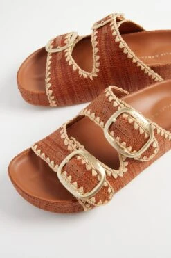 Loeffler Randall Brown Straw Theo Two Band Sandals -Loeffler Cloth Shop HLqhuMLeZnfH8YcnhDyH6WKXmpgKGf3U 1