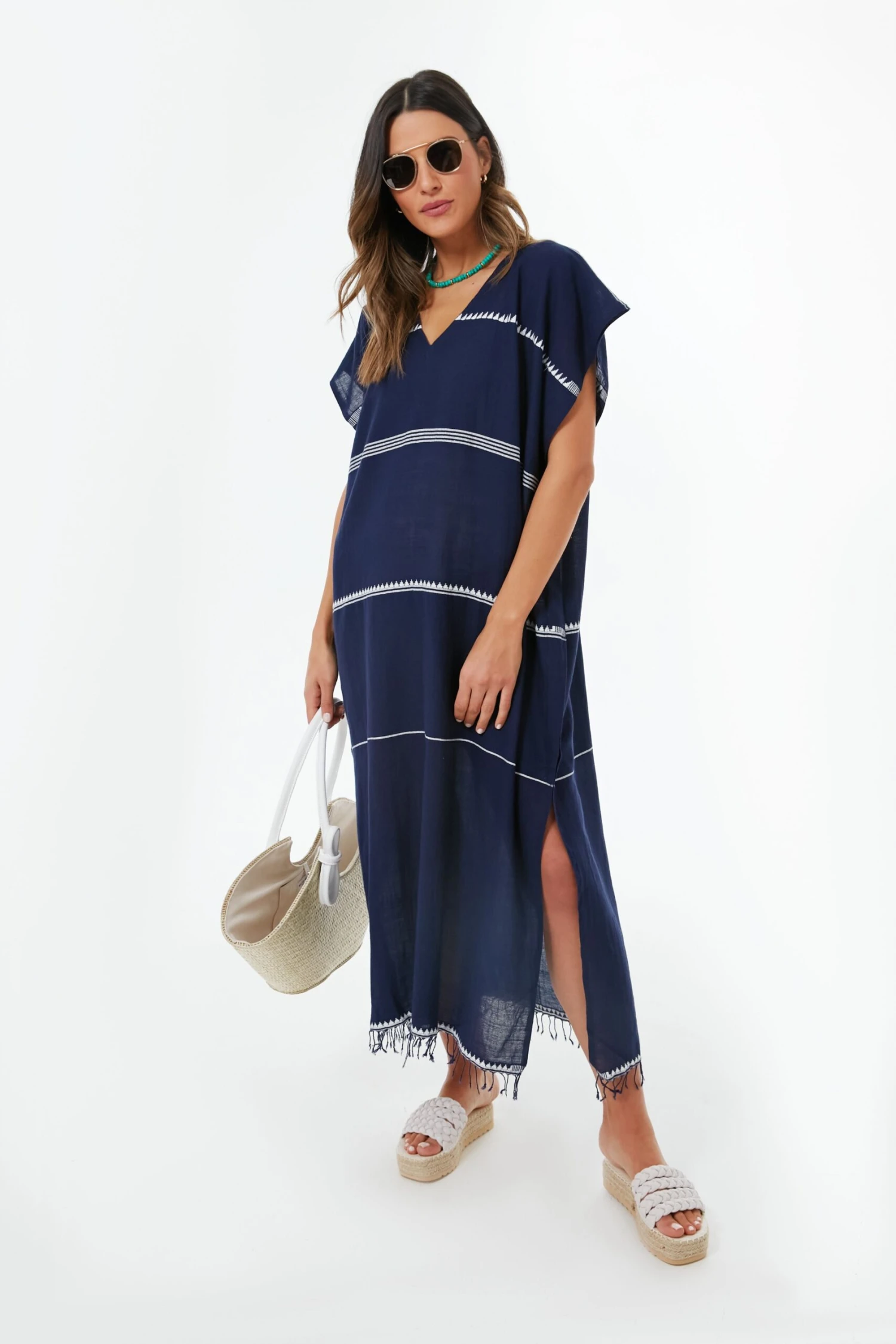 Navy Nunu Classic Caftan 4 Navy Nunu Classic Caftan - Image 2