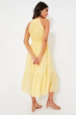 Yellow Cole Smocked Ramie Midi Dress -Loeffler Cloth Shop HtDOhtAqkgCWLurQ2l37QxWiyzxYOkuf 1