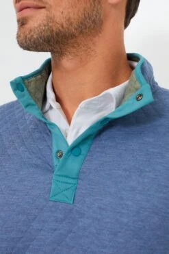 Marine Layer Blue Heather Plus Olive Corbet Reversible Pullover -Loeffler Cloth Shop ICcZ0cTr5JBmu6EcyaICW5NSpQAFzRwF 1