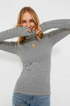 Steel White Stripe Little Turtleneck -Loeffler Cloth Shop IpNcgJjQBTtejjsUu28HqMW7PBq2dNVP 1