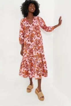 Sunset Chintz Long Sleeve Salty Paloma Caftan