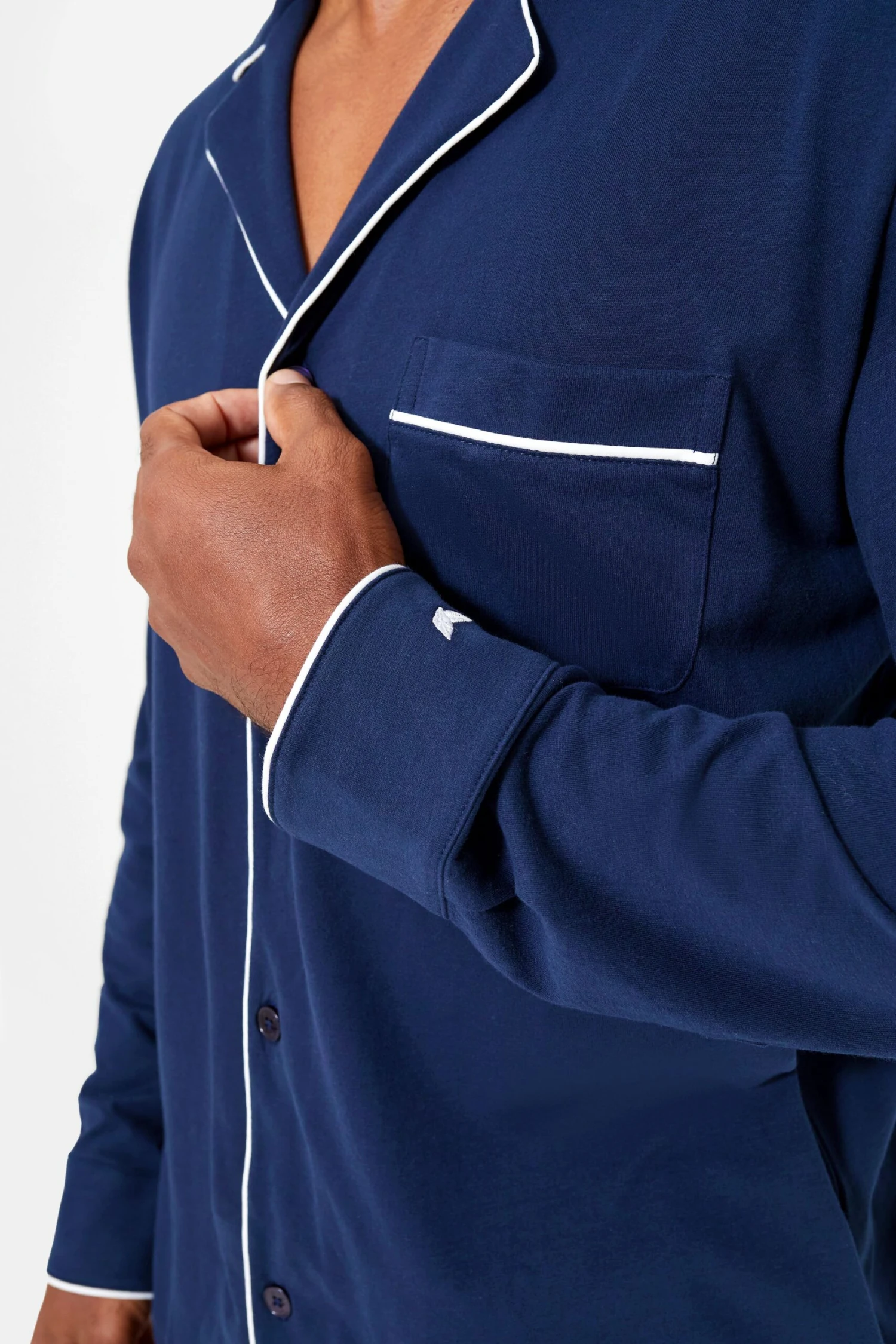 Navy Luxe Pima Pajama Set 7 Navy Luxe Pima Pajama Set - Image 5