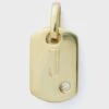 14k Gold Diamond Dog Tag Charm