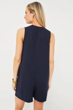 Navy Textured Myla Romper -Loeffler Cloth Shop JZ7yMGHIBIKzaBO7e15IKo1QPME9QOTj 1
