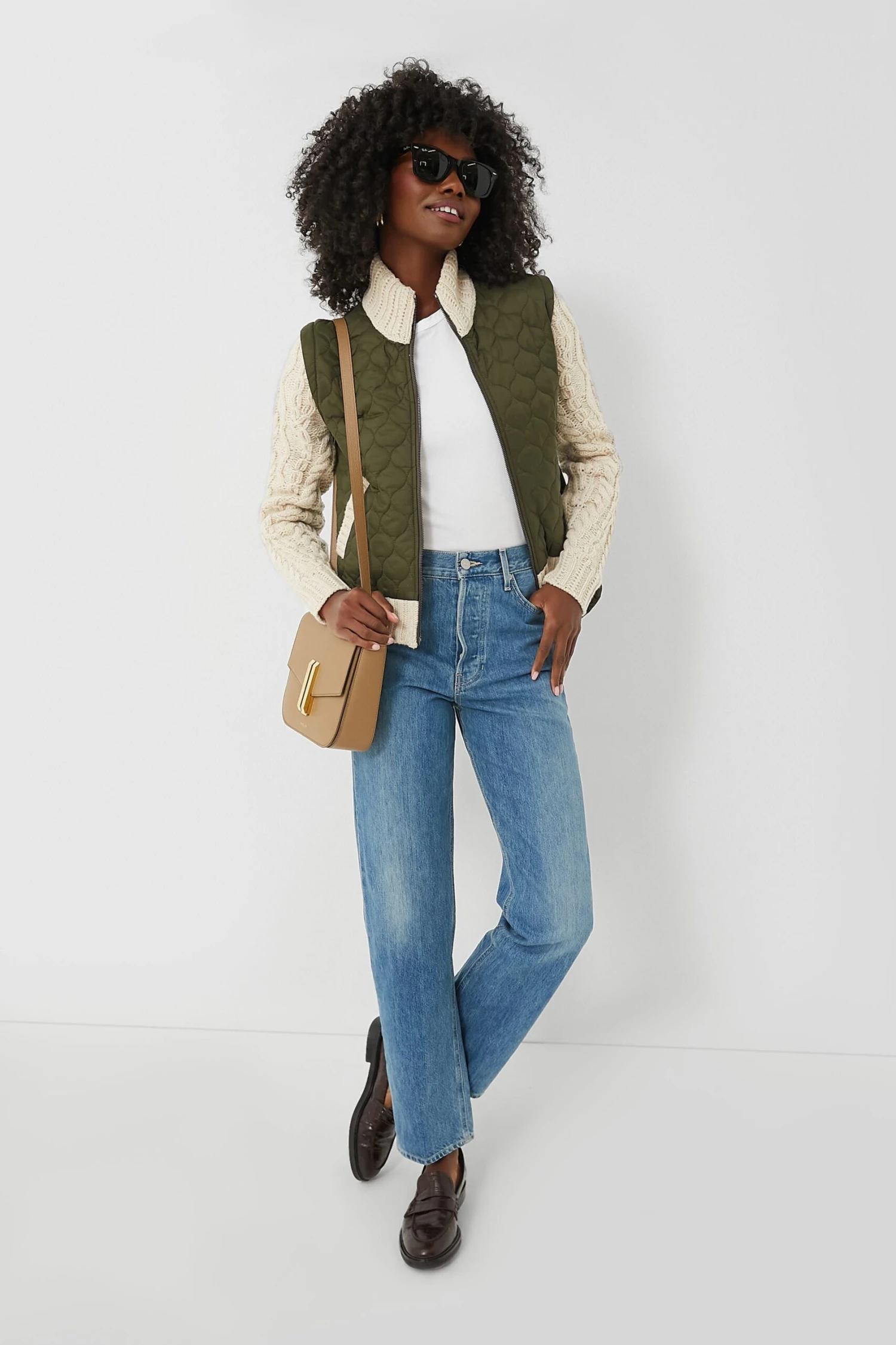 Veronica Beard Army And Oatmeal Patra Mixed Media Jacket 10 Veronica Beard Army And Oatmeal Patra Mixed Media Jacket - Image 8