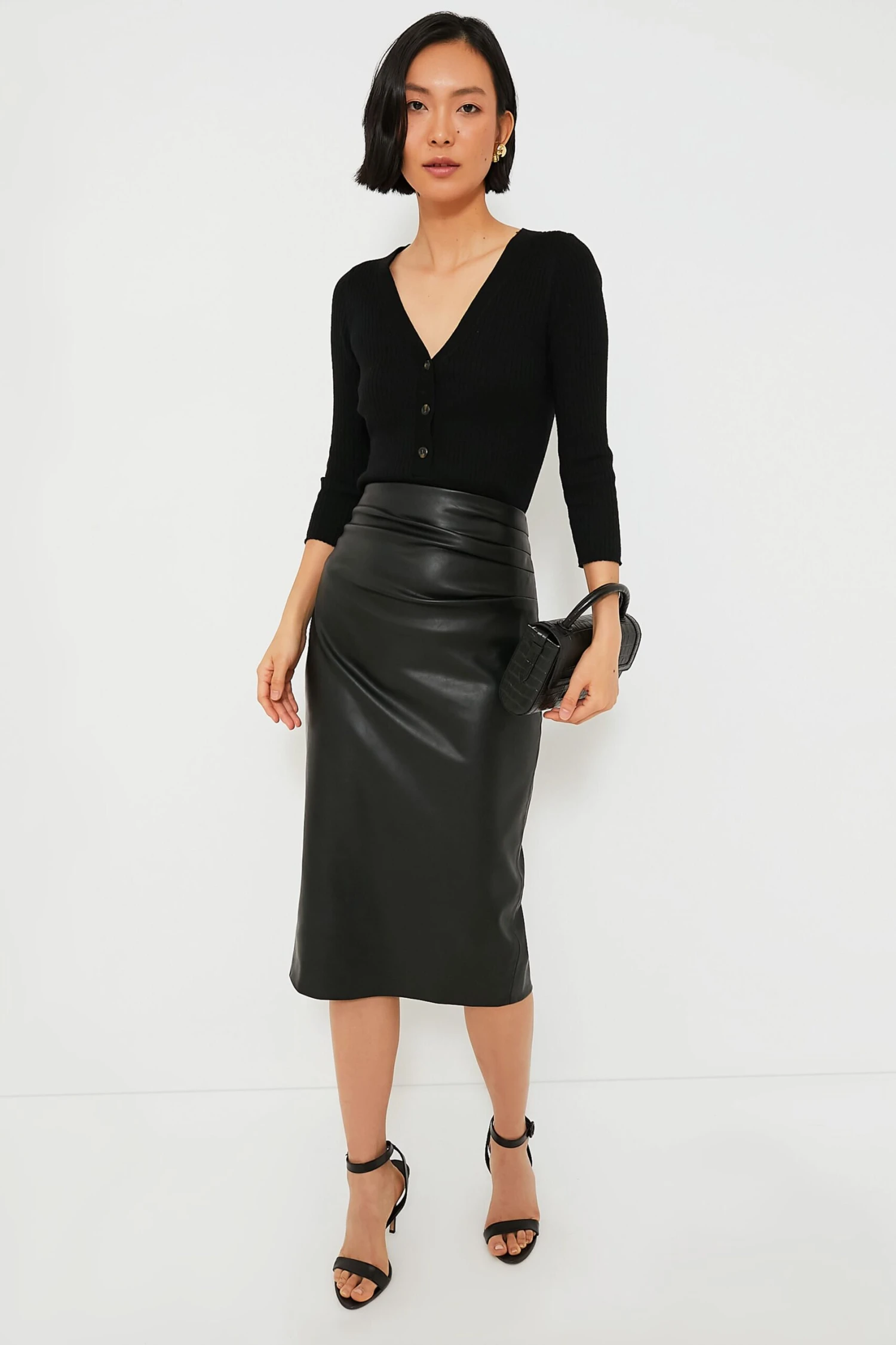 Black Leather Monica Midi Skirt 7 Black Leather Monica Midi Skirt - Image 5