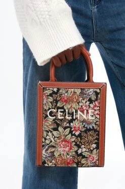 Celine Small Vertical Cabas Tote In Printed Canvas And Calfskin -Loeffler Cloth Shop KQJ2TjwYS07Tl48lZnvhackmIjuv28yo 1