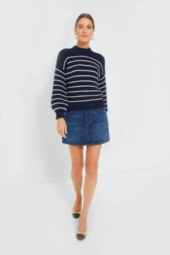 Dark Navy And Ivory Stripe Button Back Crewneck Sweater 15 Dark Navy And Ivory Stripe Button Back Crewneck Sweater -Loeffler Cloth Shop LeUMwBfslFGgZQxa2rFyjnC6rV5xpM4R 1