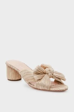 Loeffler Randall Exclusive Platinum Emilia Pleated Knot Mules