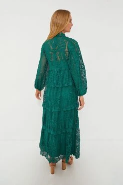 Farm Rio Dark Green Guipure Long Sleeve Maxi Dress -Loeffler Cloth Shop MHkoNFBpIcBUbAxjlVrgnMgA7JlYM661 1
