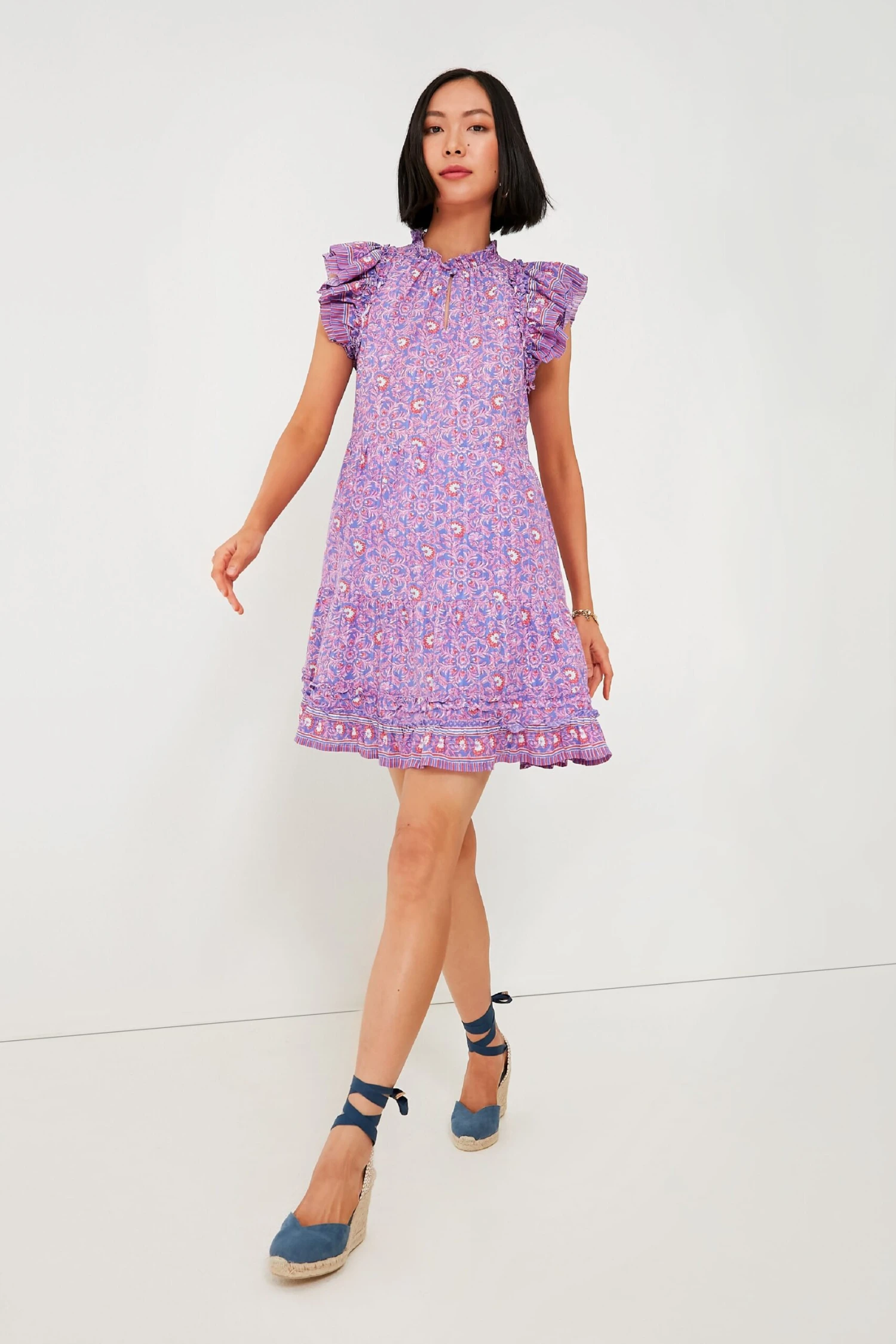 Vineyard Vines Violet Katama Print Ruffle Dress 3 Vineyard Vines Violet Katama Print Ruffle Dress