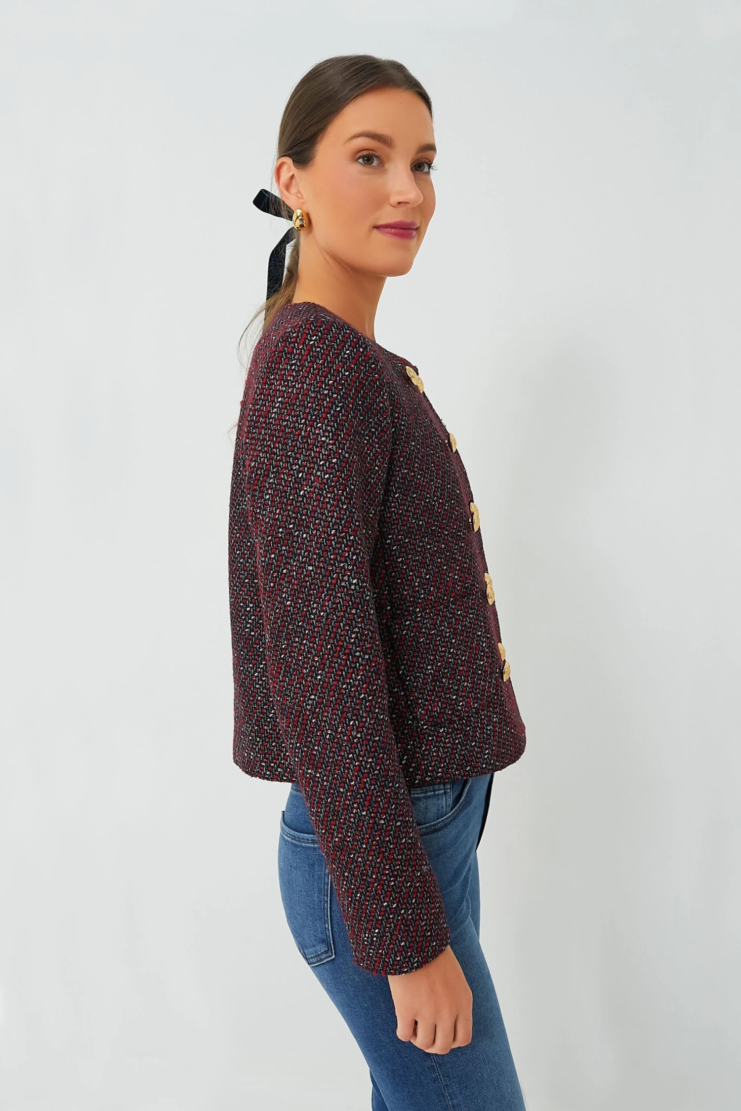 Red And Blue Tweed Marais Jacket 5 Red And Blue Tweed Marais Jacket - Image 3