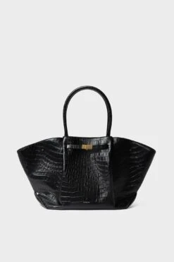 Black Croc New York Tote