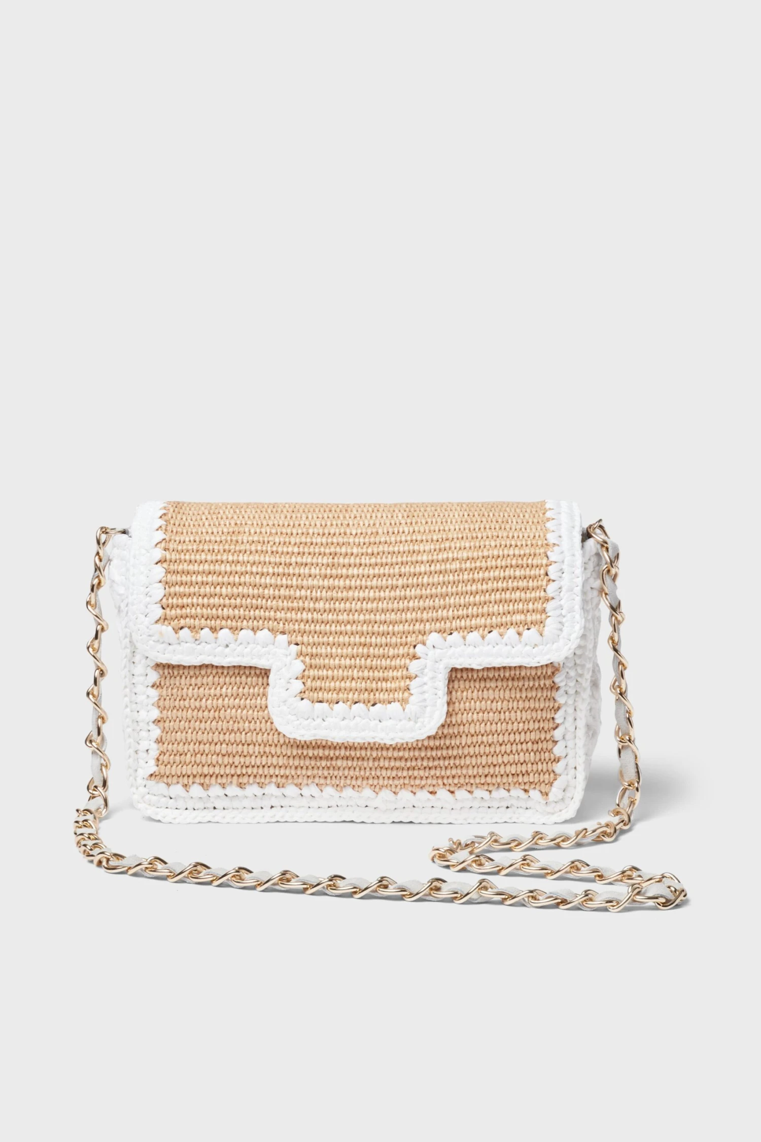 Natural And White Woven Shoulder Bag 3 Natural And White Woven Shoulder Bag