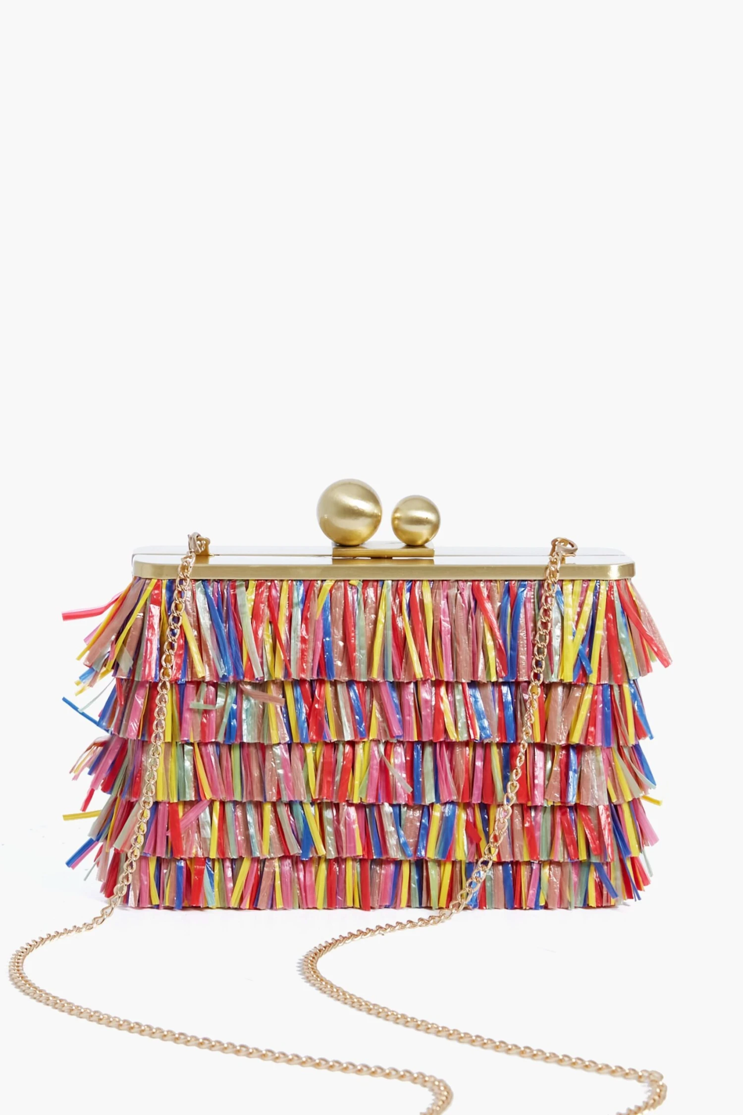 Carlita Carnivale Raffia Fringed Clutch 5 Carlita Carnivale Raffia Fringed Clutch - Image 3