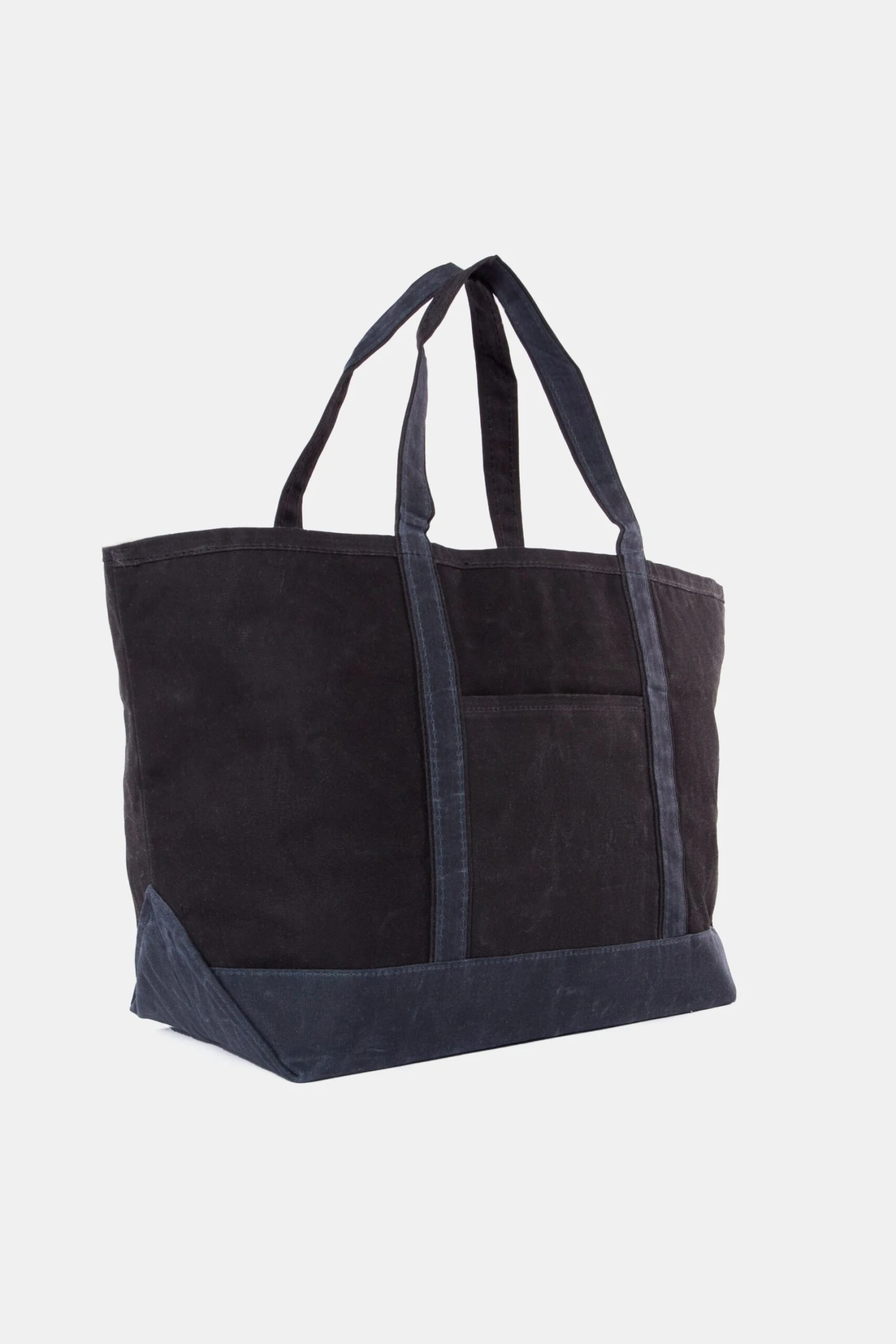 Black Waxed Large Canvas Tote 5 Black Waxed Large Canvas Tote - Image 3