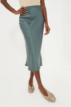 ANINE BING Dark Sage Bar Silk Skirt -Loeffler Cloth Shop Nqn8XQlBTviIZL68Gk6ASxhmSvS6ljKz 1