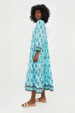Tropical Turquoise Bouquet Long Sleeve Salty Paloma Caftan -Loeffler Cloth Shop NtqEzRWfYrfuukk0Qvcm2GMj43avg4RW 1