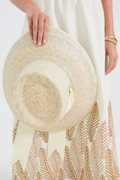 Wide Ivory Grosgrain Wildflower Hat -Loeffler Cloth Shop OLBX3mo1LZcGtu4YHWqbOXUMgrhTKZiC 1