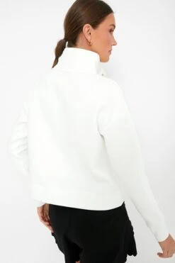 White Snap Neck Bailey Pullover -Loeffler Cloth Shop ONHQbKYAKehgYDUGT03tQkXm2aja059j 1