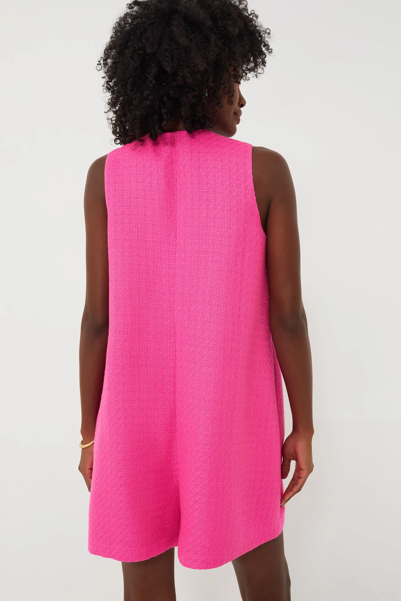 Hot Pink Textured Myla Romper 6 Hot Pink Textured Myla Romper - Image 4
