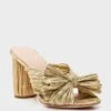 Loeffler Randall Gold Penny Knot Mules