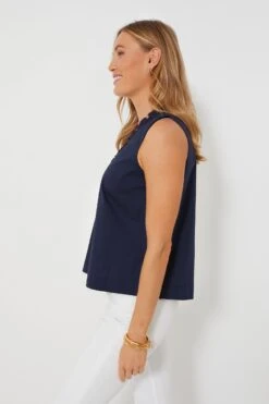 Navy Veronica Top -Loeffler Cloth Shop P9BsU1vLn5qfNGzcH8BuJ8D5oIOF6TuT 1