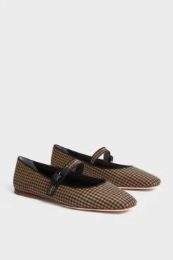 Loeffler Randall Black And Brown Check Ginger Flats -Loeffler Cloth Shop PJ4QzL2gRJgAkRcS8SlbmnUWnBxZnUXy 1