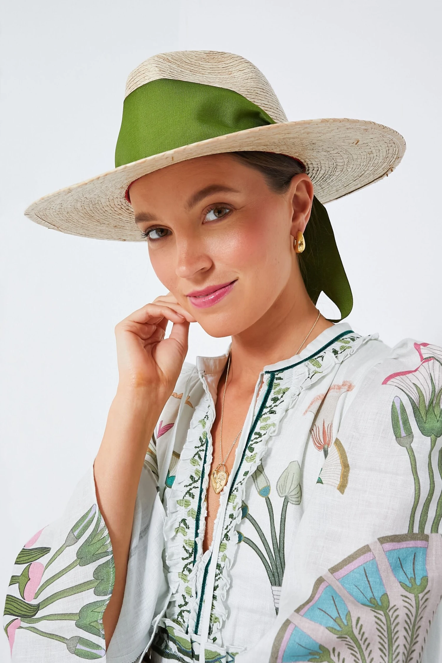 Olive Ribbon Zinnia Hat 4 Olive Ribbon Zinnia Hat - Image 2