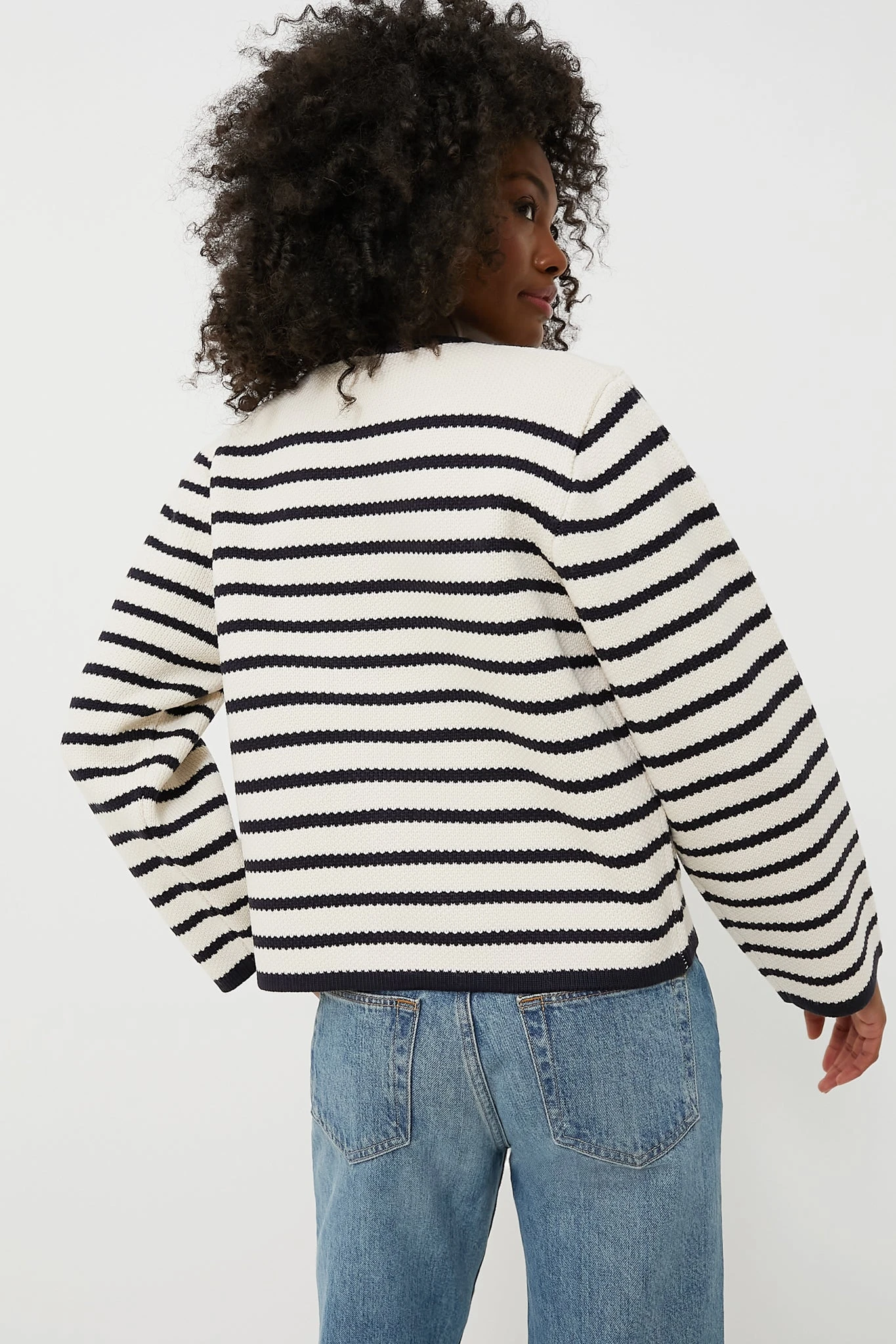 Navy Striped Cardigan 6 Navy Striped Cardigan - Image 4