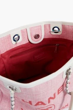 CHANEL Pink Deauville MM Chain Tote -Loeffler Cloth Shop PUjuZJZHrE46BOhF8cYucQrbOijs4IZl 1