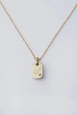 14k Gold Diamond Dog Tag Charm -Loeffler Cloth Shop PlSZOhvOc4g9uwwsCYRAZuQJe87wZLPy 1