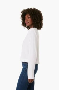 White Lupita Crop Long Sleeve Shirt -Loeffler Cloth Shop QLX4MrxUvWppcPdzeB0r1WS2Oofrmmft 1