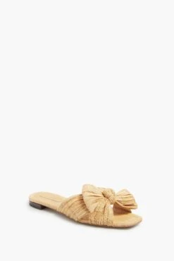 Loeffler Randall Natural Pleated Straw Daphne Flats
