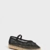 Loeffler Randall Black Mesh Kayla Espadrille Flats