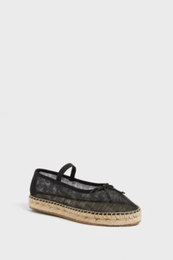 Loeffler Randall Black Mesh Kayla Espadrille Flats