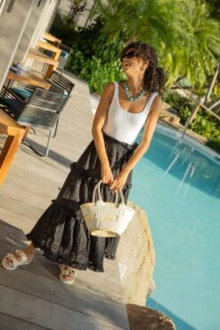 Noir Eyelet Prado Skirt -Loeffler Cloth Shop QsJwjbMJzMhLY0KJpiTK8hhxdULVQ0XZ 1