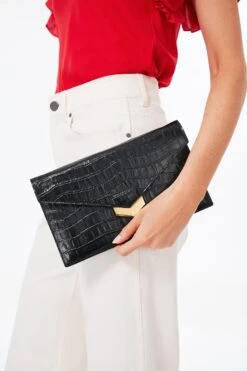 Black Croc London Clutch -Loeffler Cloth Shop R8DJk1V46YJqwB52mWp4oZNXy5Kek2gZ 1