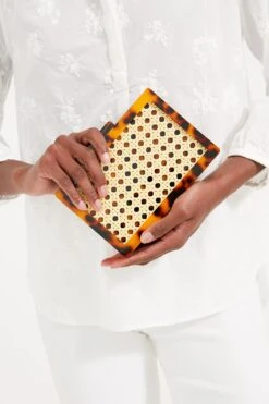Tortoise Cane Acrylic Clutch -Loeffler Cloth Shop R9aAK1DSiTxMS6kRJWwpWhcHOIsMhMPc 1