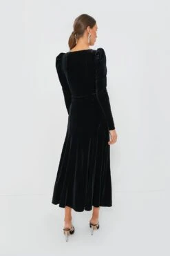 Ganni Black Velvet Jersey Puff Sleeve Maxi Dress -Loeffler Cloth Shop RDStvOYzvwc4tT125Z1AwctA8TeFY708 1
