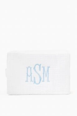 Cotton Waffle Cosmetic Bag