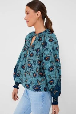 ULLA JOHNSON Cornflower Kaitlyn Blouse -Loeffler Cloth Shop RmApQ5bPS4iNMwpTy2bg1eVXTkLRLkjr 1