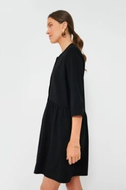 Black Stretch Crepe Royal Shirt Dress -Loeffler Cloth Shop RuxXGkMuqC4a1QI0aXNKJprHPwcV6GZD 1